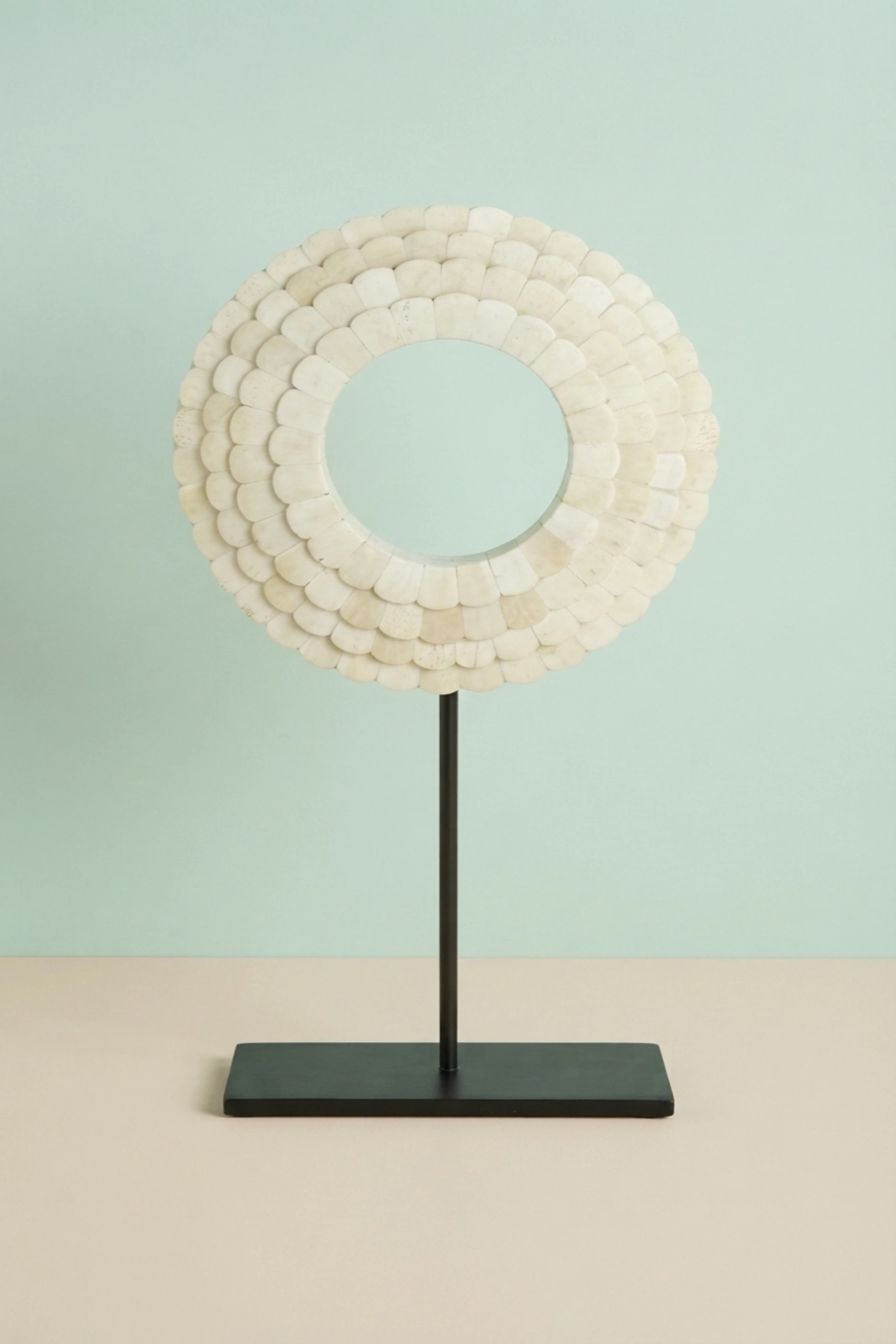 Cora_Bone_Inlay_4_Layered_Mounted_Ring_Small_image_02_angled_view_luxury_bone_inlay_mounted_ring_sculptural_wall_decor_tabletop_decorative_artisan_premium_interior_accent.webp
