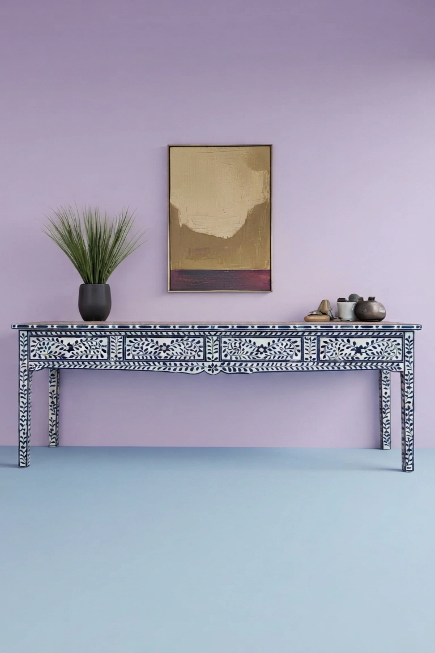 Blue Ella Colored Bone Inlay Console Table, buy blue ella colored bone, luxury blue ella colored bone, handcrafted blue ella colored bone, handmade blue ella colored bone, blue ella colored bone indiablue-ella-colored-bone-inlay-console-table-blue-furniture-bone-inlay-furniture-console-table-entryway-table-furniture-table-handmade-bone-inlay-01.webp