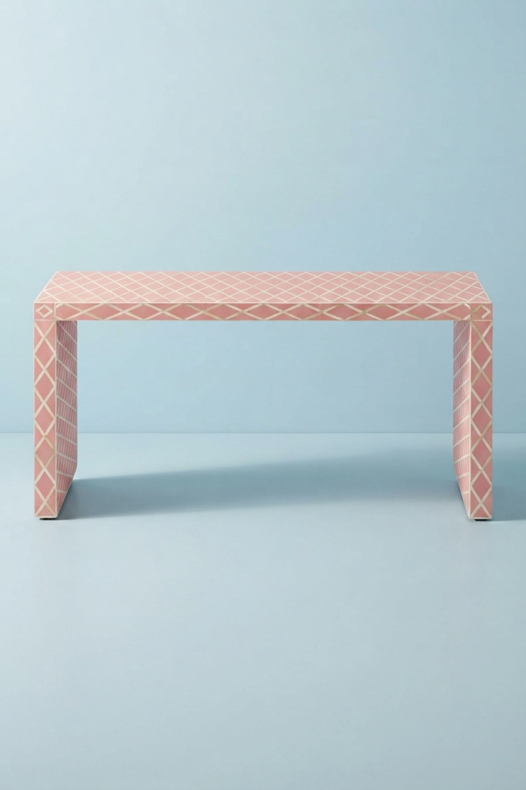 Bone Inlay Console Diamond Pink, buy bone inlay console diamond, luxury bone inlay console diamond, handcrafted bone inlay console diamond, handmade bone inlay console diamond, bone inlay console giftbone-inlay-console-diamond-pink-bone-inlay-furniture-console-table-diamond-pattern-entryway-table-handmade-bone-inlay-pink-furniture-01.webp