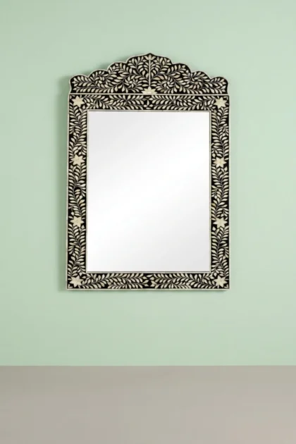 Bone Inlay Crested Mirror Black, buy bone inlay crested mirror, luxury bone inlay crested mirror, handcrafted bone inlay crested mirror, handmade bone inlay crested mirror, bone inlay crested giftbone-inlay-crested-mirror-black-black-furniture-bone-inlay-furniture-decorative-mirror-handmade-bone-inlay-wall-mirror-01.webp