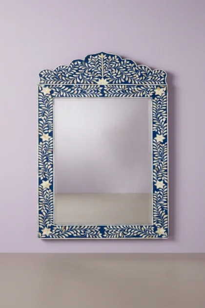 Bone Inlay Crested Mirror Blue, buy bone inlay crested mirror, luxury bone inlay crested mirror, handcrafted bone inlay crested mirror, handmade bone inlay crested mirror, bone inlay crested giftbone-inlay-crested-mirror-blue-blue-furniture-bone-inlay-furniture-decorative-mirror-handmade-bone-inlay-wall-mirror-01.webp