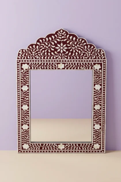 Bone Inlay Crested Mirror Brown, buy bone inlay crested mirror, luxury bone inlay crested mirror, handcrafted bone inlay crested mirror, handmade bone inlay crested mirror, bone inlay crested giftbone-inlay-crested-mirror-brown-bone-inlay-furniture-brown-furniture-decorative-mirror-handmade-bone-inlay-wall-mirror-01.webp