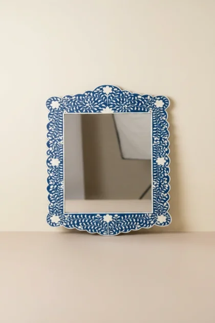 Bone Inlay Floral Scalloped Mirror Blue, buy bone inlay floral scalloped, luxury bone inlay floral scalloped, handcrafted bone inlay floral scalloped, handmade bone inlay floral scalloped, bone inlaybone-inlay-floral-scalloped-mirror-blue-blue-furniture-bone-inlay-furniture-decorative-mirror-floral-design-floral-pattern-flower-motif-handmade-bone-inlay-wall-mirror-01.webp