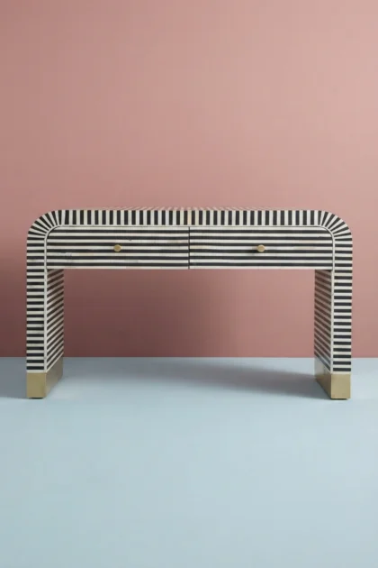 Bone Inlay Waterfall 2 Drawers Console Black, buy bone inlay waterfall drawers, luxury bone inlay waterfall drawers, handcrafted bone inlay waterfall drawers, handmade bone inlay waterfall drawersbone-inlay-waterfall-2-drawers-console-black-black-furniture-bone-inlay-furniture-console-table-entryway-table-handmade-bone-inlay-waterfall-design-waterf-01.webp