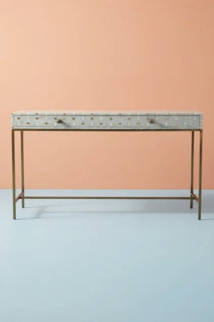 Dot Bone Inlay 2 Drawer Console Slate Blue, buy dot bone inlay drawer, luxury dot bone inlay drawer, handcrafted dot bone inlay drawer, handmade dot bone inlay drawer, dot bone inlay drawer onlinedot-bone-inlay-2-drawer-console-slate-blue-blue-furniture-bone-inlay-furniture-console-table-entryway-table-handmade-bone-inlay-01.webp
