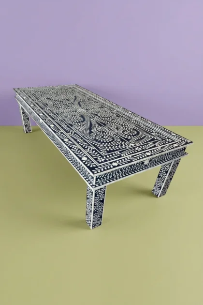 Floral Bone Inlay 8 Seater Dining Table Navy Blue, buy floral bone inlay seater, luxury floral bone inlay seater, handcrafted floral bone inlay seater, handmade floral bone inlay seater, floral bonefloral-bone-inlay-8-seater-dining-table-navy-blue-blue-furniture-bone-inlay-furniture-dining-room-furniture-dining-table-floral-design-fl-01.webp