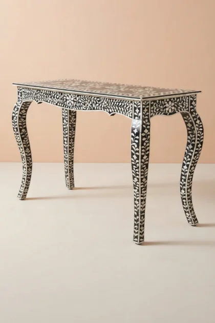 French Bone Inlay Console Black, buy french bone inlay console, luxury french bone inlay console, handcrafted french bone inlay console, handmade french bone inlay console, french bone inlay giftfrench-bone-inlay-console-black-black-furniture-bone-inlay-furniture-console-table-entryway-table-handmade-bone-inlay-01.webp