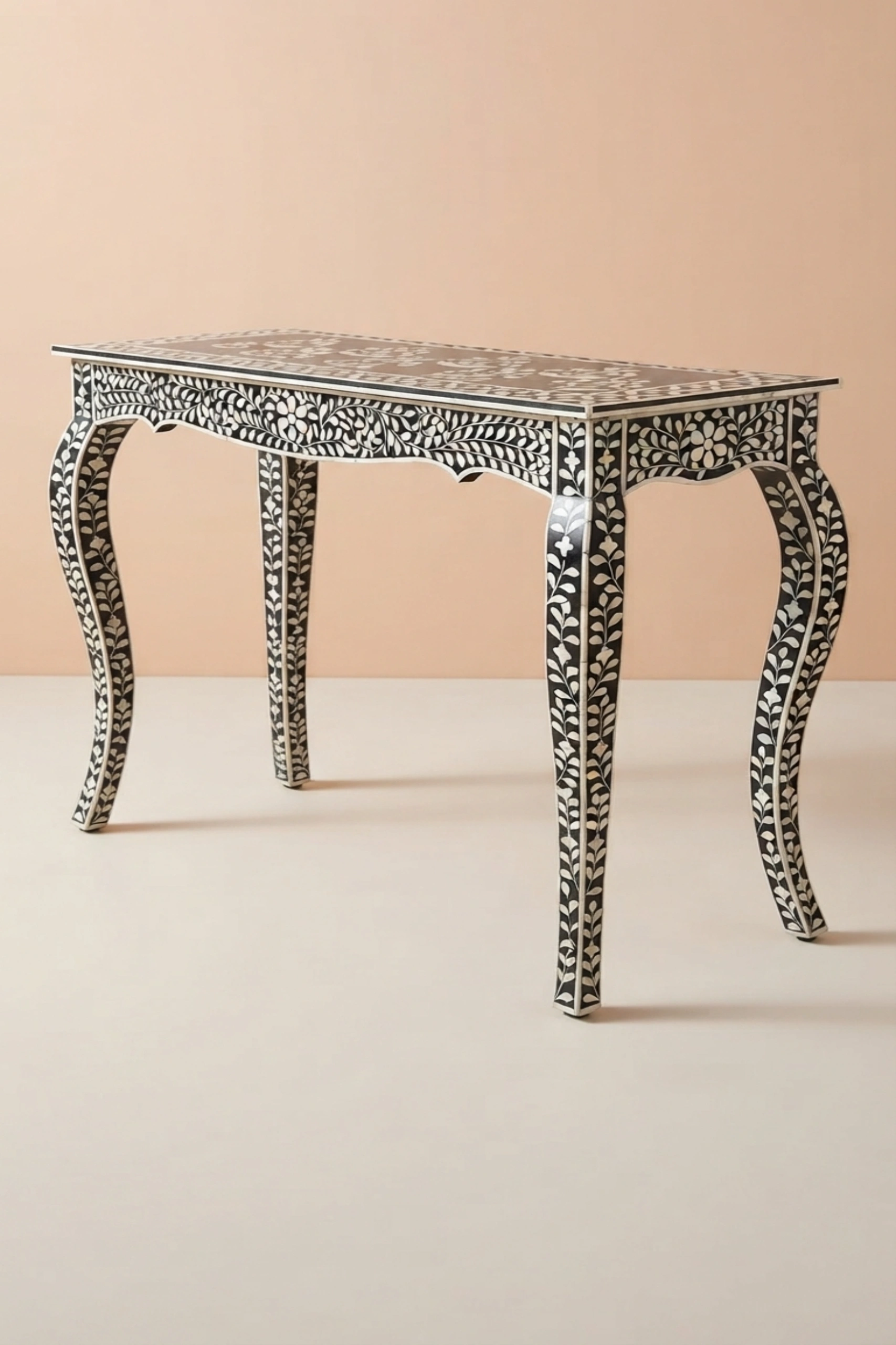 French Bone Inlay Console Black, buy french bone inlay console, luxury french bone inlay console, handcrafted french bone inlay console, handmade french bone inlay console, french bone inlay giftfrench-bone-inlay-console-black-black-furniture-bone-inlay-furniture-console-table-entryway-table-handmade-bone-inlay-01.webp