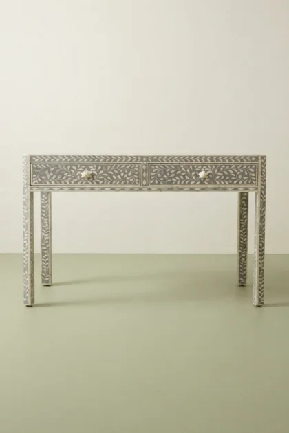FUSION Floral Bone Inlay Console Grey, buy fusion floral bone inlay, luxury fusion floral bone inlay, handcrafted fusion floral bone inlay, handmade fusion floral bone inlay, fusion floral bone giftfusion-floral-bone-inlay-console-grey-bone-inlay-furniture-console-table-entryway-table-floral-design-floral-pattern-flower-motif-grey-furniture-handmade-bone-in-01.webp