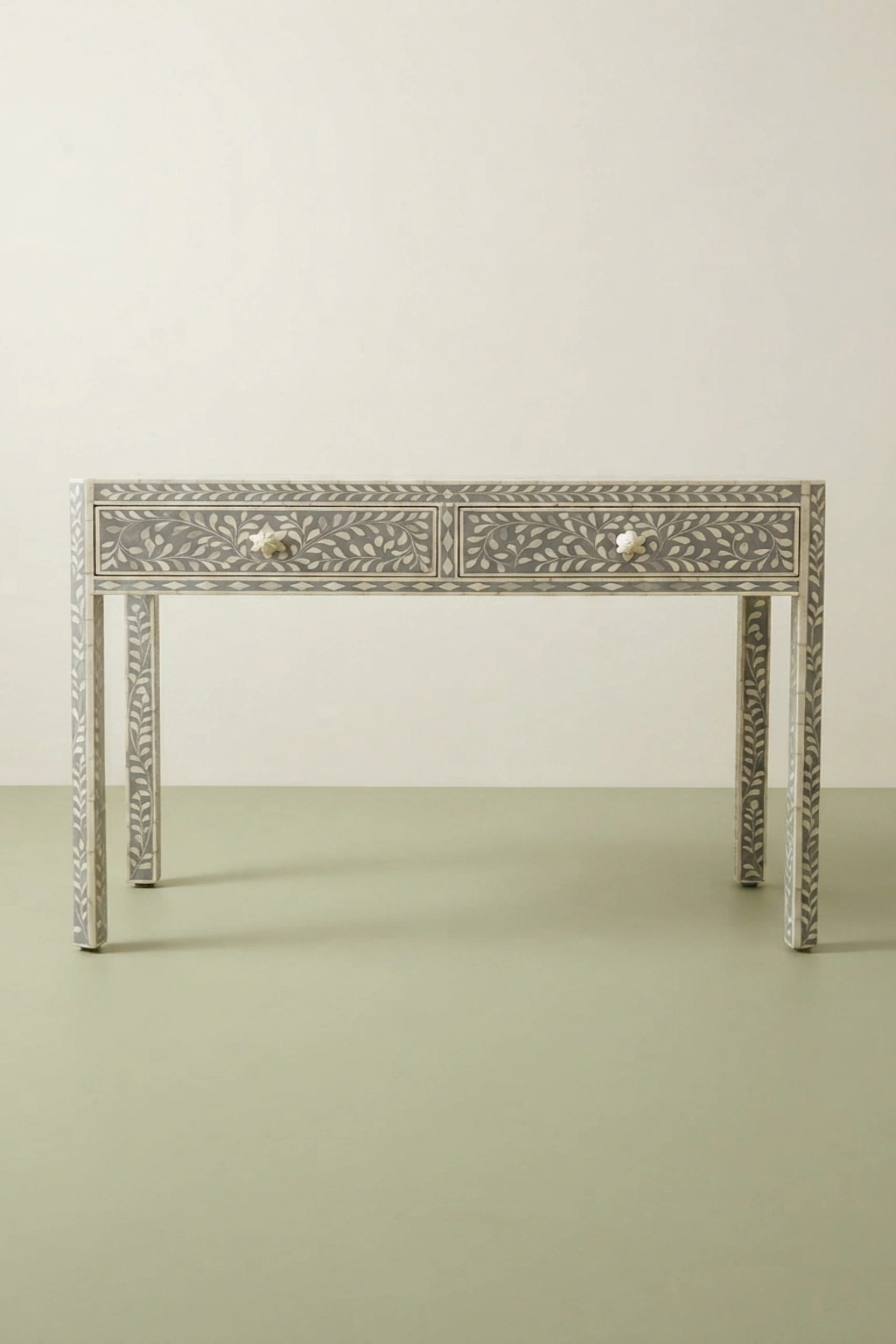 FUSION Floral Bone Inlay Console Grey, buy fusion floral bone inlay, luxury fusion floral bone inlay, handcrafted fusion floral bone inlay, handmade fusion floral bone inlay, fusion floral bone giftfusion-floral-bone-inlay-console-grey-bone-inlay-furniture-console-table-entryway-table-floral-design-floral-pattern-flower-motif-grey-furniture-handmade-bone-in-01.webp