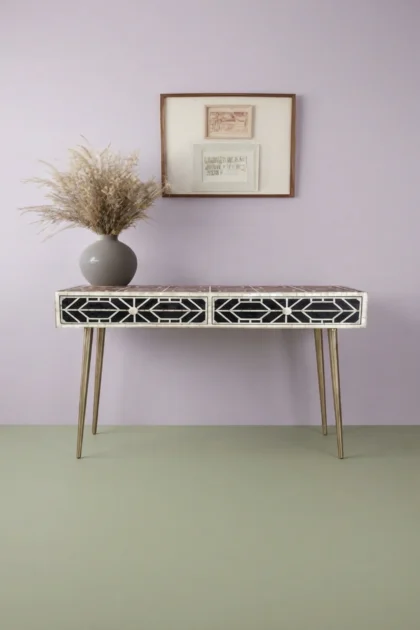 FUSION Sleek Geometric Bone Inlay Desk Black, buy fusion sleek geometric bone, luxury fusion sleek geometric bone, handcrafted fusion sleek geometric bone, handmade fusion sleek geometric bone, fusionfusion-sleek-geometric-bone-inlay-desk-black-black-furniture-bone-inlay-furniture-desk-geometric-design-geometric-pattern-handmade-bone-inlay-home-office-01.webp