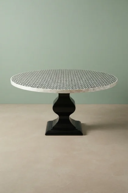 Geometric Bone Inlay Round Dining Table Black, buy geometric bone inlay round, luxury geometric bone inlay round, handcrafted geometric bone inlay round, handmade geometric bone inlay round, geometricgeometric-bone-inlay-round-dining-table-black-black-furniture-bone-inlay-furniture-dining-room-furniture-dining-table-furniture-table-geometr-01.webp