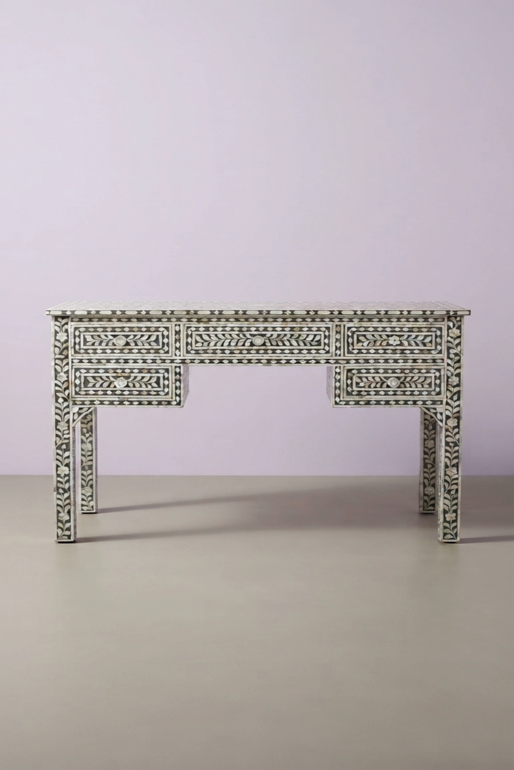 Grey Mother Of Pearl Inlay 5 Drawer Desk, buy grey mother pearl inlay, luxury grey mother pearl inlay, handcrafted grey mother pearl inlay, handmade grey mother pearl inlay, grey mother pearl giftgrey-mother-of-pearl-inlay-5-drawer-desk-desk-grey-furniture-home-office-furniture-mop-inlay-furniture-mother-of-pearl-inlay-01.webp