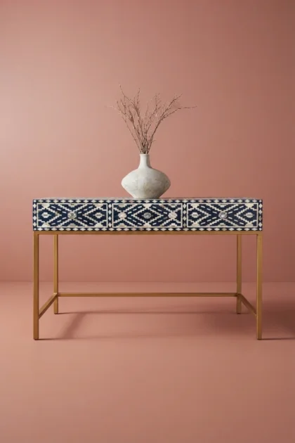Ikat Mother of Pearl Inlay Console Table Blue, buy ikat mother pearl inlay, luxury ikat mother pearl inlay, handcrafted ikat mother pearl inlay, handmade ikat mother pearl inlay, ikat mother, ikatikat-mother-of-pearl-inlay-console-table-blue-blue-furniture-console-table-entryway-table-furniture-table-mop-inlay-furniture-mother-of-pearl-inlay-01.webp