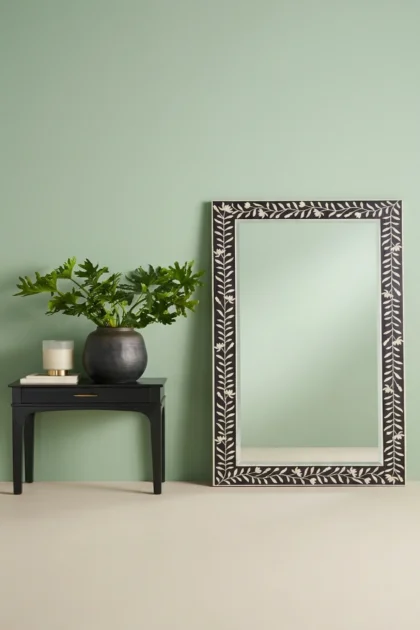 Kyra Bone Inlay Flower Floor Mirror Black, buy kyra bone inlay flower, luxury kyra bone inlay flower, handcrafted kyra bone inlay flower, handmade kyra bone inlay flower, kyra bone inlay flower onlinekyra-bone-inlay-flower-floor-mirror-black-black-furniture-bone-inlay-furniture-botanical-design-decorative-mirror-flower-pattern-handmade-bone-inlay-wall-mirror-01.webp