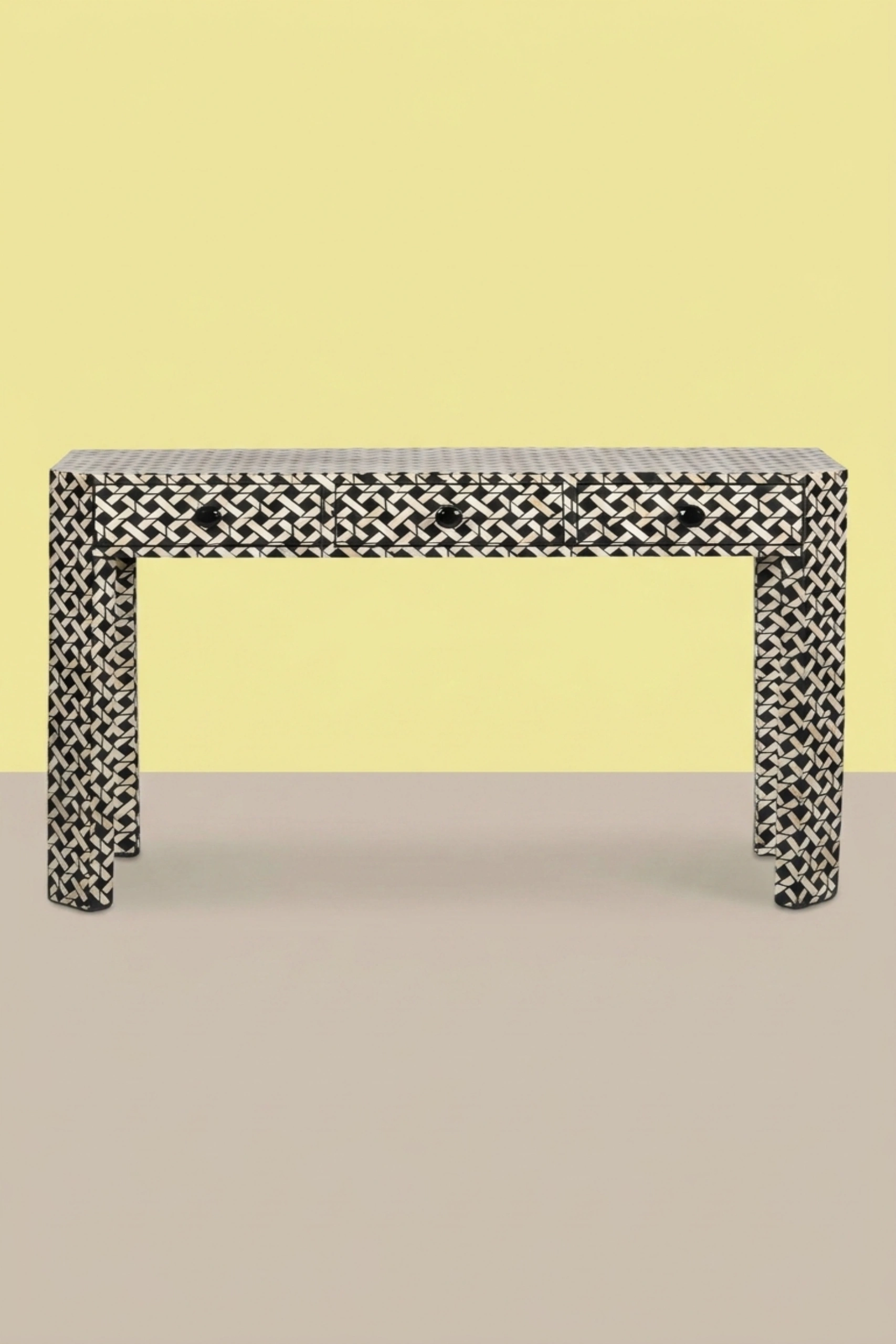 Manhattan Bone Inlaid 3 Drawer Console Black, buy manhattan bone inlaid drawer, luxury manhattan bone inlaid drawer, handcrafted manhattan bone inlaid drawer, handmade manhattan bone inlaid drawermanhattan-bone-inlaid-3-drawer-console-black-black-furniture-bone-inlay-furniture-console-table-entryway-table-handmade-bone-inlay-01.webp