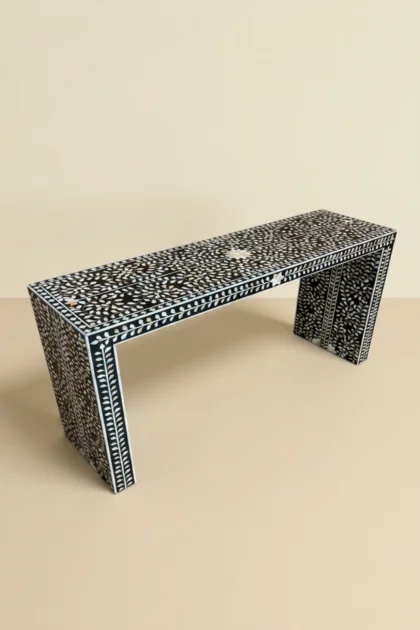 MOP Inlay Floral Console Table Black, buy mop inlay floral console, luxury mop inlay floral console, handcrafted mop inlay floral console, handmade mop inlay floral console, mop inlay floral gift, mopmop-inlay-floral-console-table-black-black-furniture-console-table-entryway-table-floral-design-floral-pattern-flower-motif-furniture-table-mop-inlay-furniture-mo-01.webp