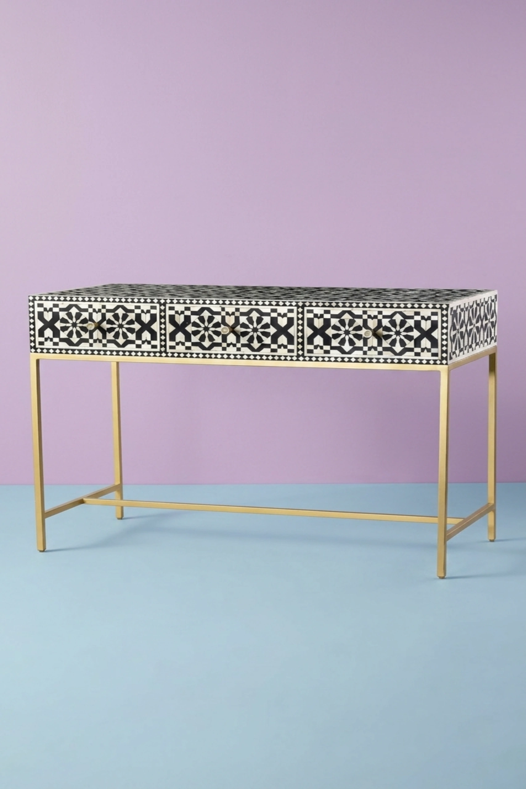 Moroccan Bone Inlay 3 Drawer Console Black, buy moroccan bone inlay drawer, luxury moroccan bone inlay drawer, handcrafted moroccan bone inlay drawer, handmade moroccan bone inlay drawer, bone inlaymoroccan-bone-inlay-3-drawer-console-black-black-furniture-bone-inlay-furniture-console-table-entryway-table-handmade-bone-inlay-moroccan-design-01.webp