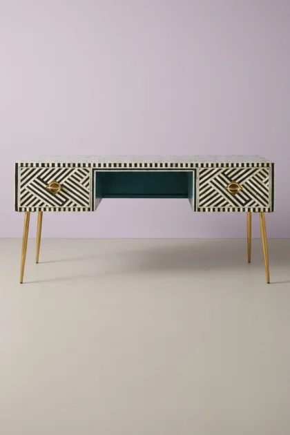 Optical Bone Inlay Desk 2 Drawers Black, buy optical bone inlay desk, luxury optical bone inlay desk, handcrafted optical bone inlay desk, handmade optical bone inlay desk, optical bone inlay giftoptical-bone-inlay-desk-2-drawers-black-black-furniture-bone-inlay-furniture-desk-handmade-bone-inlay-home-office-furniture-01.webp