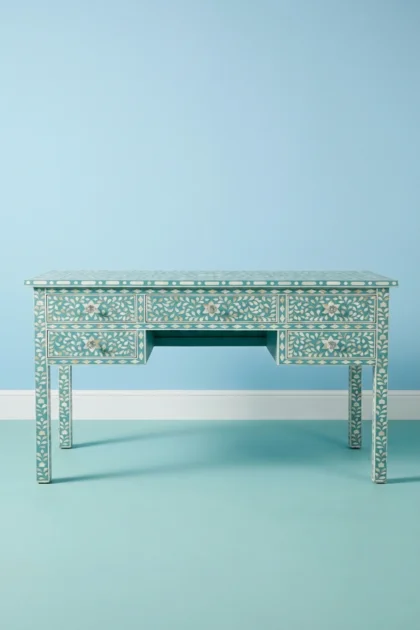 Pastel Turquoise Mother of Pearl Inlay 5 Drawer Desk, buy pastel turquoise mother pearl, luxury pastel turquoise mother pearl, handcrafted pastel turquoise mother pearl, pastel turquoise mother giftpastel-turquoise-mother-of-pearl-inlay-5-drawer-desk-desk-home-office-furniture-mop-inlay-furniture-mother-of-pearl-inlay-01.webp