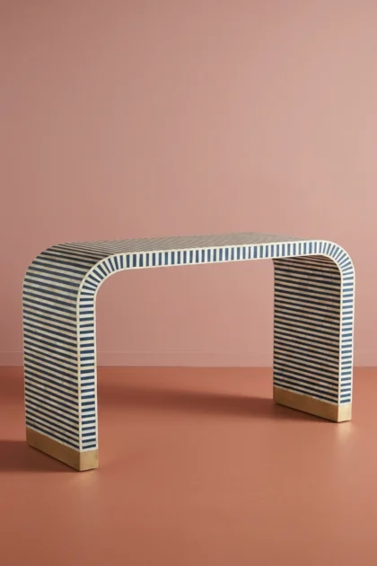 Waterfall Bone Inlay Console Table Blue, buy waterfall bone inlay console, luxury waterfall bone inlay console, handcrafted waterfall bone inlay console, handmade waterfall bone inlay console, bonewaterfall-bone-inlay-console-table-blue-blue-furniture-bone-inlay-furniture-console-table-entryway-table-furniture-table-handmade-bone-inlay-waterfall-design-w-01.webp