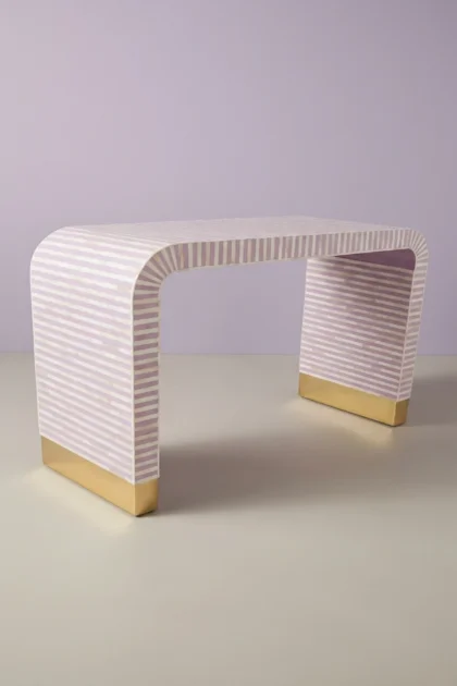 Waterfall Bone Inlay Console Table Pink, buy waterfall bone inlay console, luxury waterfall bone inlay console, handcrafted waterfall bone inlay console, handmade waterfall bone inlay console, bonewaterfall-bone-inlay-console-table-pink-bone-inlay-furniture-console-table-entryway-table-furniture-table-handmade-bone-inlay-pink-furniture-waterfall-design-w-01.webp
