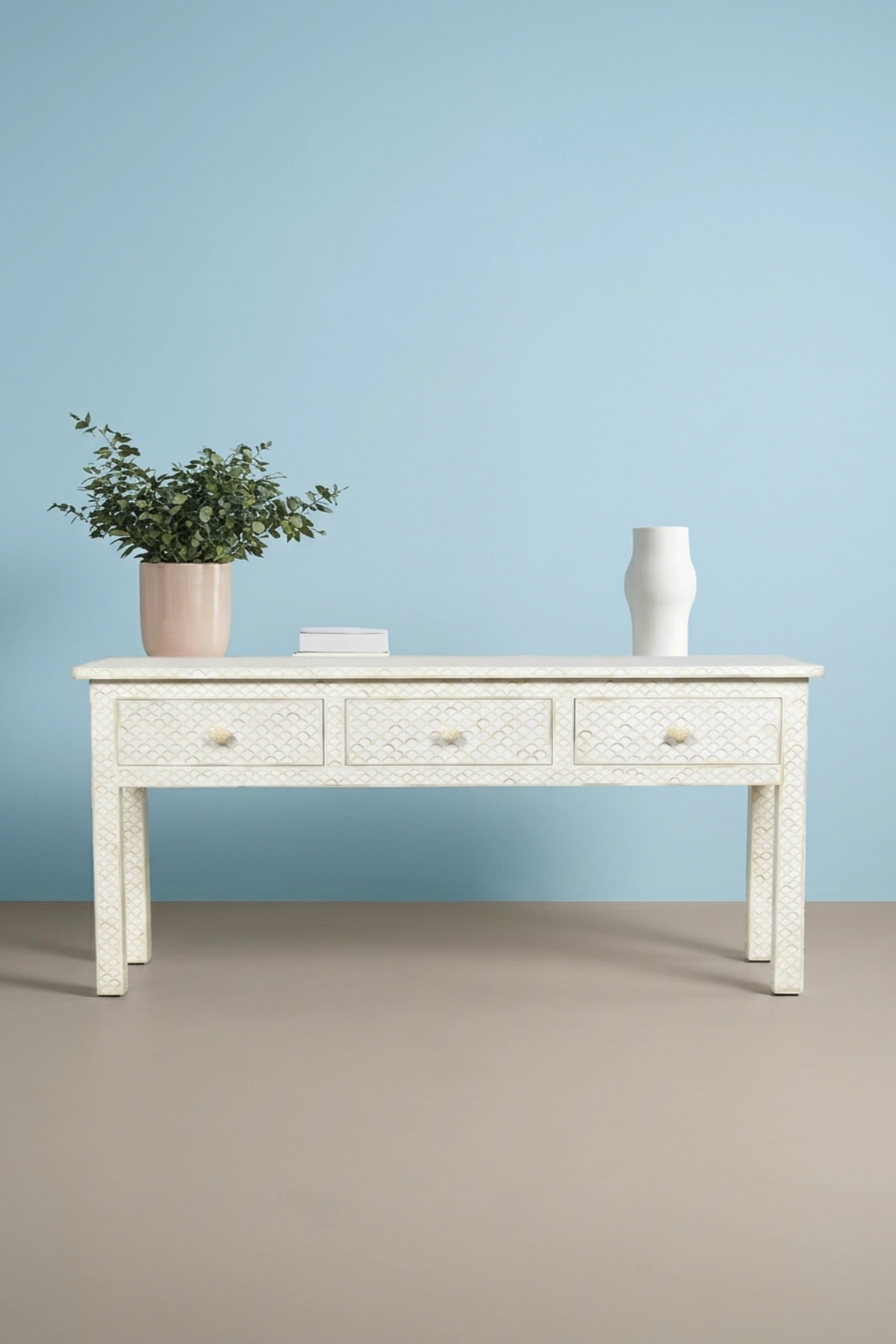 White Bone Inlay Fishscale Console 3 Drawer, buy white bone inlay fishscale, luxury white bone inlay fishscale, handcrafted white bone inlay fishscale, handmade white bone inlay fishscale, white bonewhite-bone-inlay-fishscale-console-3-drawer-bone-inlay-furniture-console-table-entryway-table-handmade-bone-inlay-white-furniture-01.webp