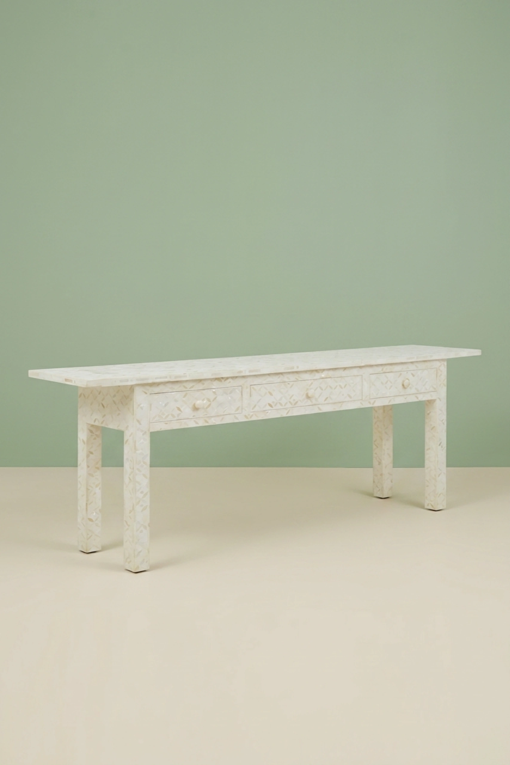White Geometric Bone Inlay 3 Drawer Console Long Edges, buy white geometric bone inlay, luxury white geometric bone inlay, handcrafted white geometric bone inlay, handmade white geometric bone inlaywhite-geometric-bone-inlay-3-drawer-console-long-edges-bone-inlay-furniture-console-table-entryway-table-geometric-design-geometric-pattern-hand-01.webp