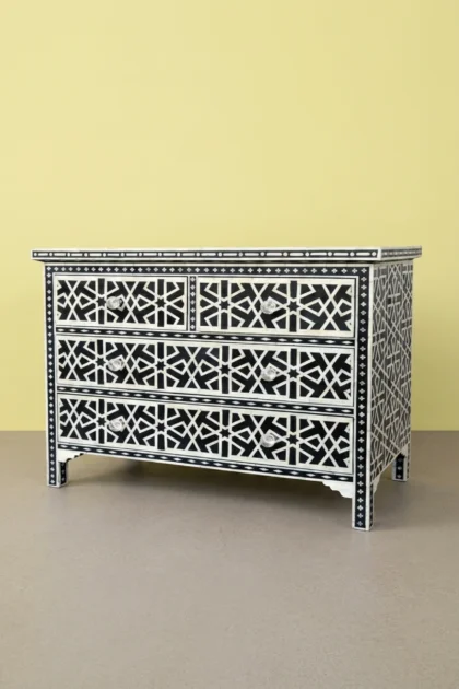 Abstract Bone Inlay Chest of 4 Drawers Black, buy abstract bone inlay chest, luxury abstract bone inlay chest, handcrafted abstract bone inlay chest, handmade abstract bone inlay chest, abstract boneabstract-bone-inlay-chest-of-4-drawers-black-black-furniture-bone-inlay-furniture-chest-of-drawers-drawers-cabinet-handmade-bone-inlay-storage-furniture-01.webp
