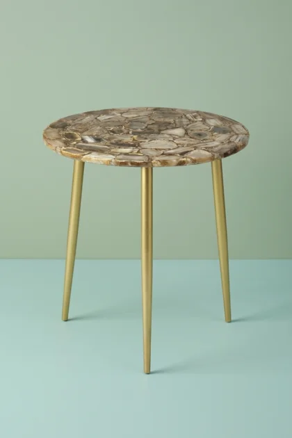 Agate Round Side Table Brown, buy agate round side table, luxury agate round side table, handcrafted agate round side table, handmade agate round side table, agate round side table online, agate roundagate-round-side-table-brown-agate-stone-brown-furniture-furniture-table-gemstone-inlay-furniture-semi-precious-stone-01.webp