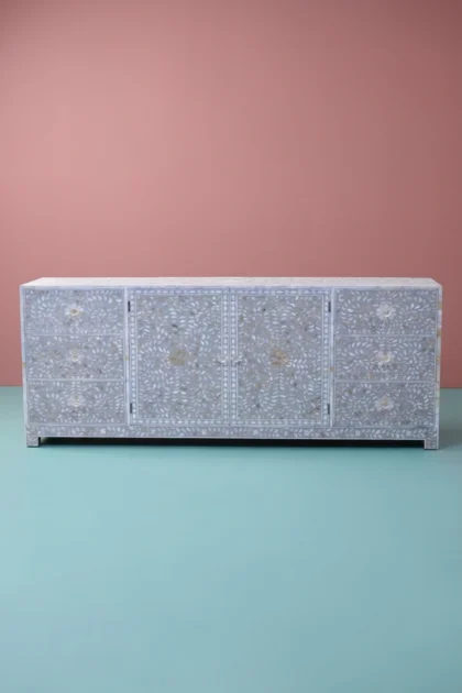 Alexa Mother of Pearl Inlay Media Cabinet Grey, buy alexa mother pearl inlay, luxury alexa mother pearl inlay, handcrafted alexa mother pearl inlay, handmade alexa mother pearl inlay, alexa motheralexa-mother-of-pearl-inlay-media-cabinet-grey-chest-of-drawers-grey-furniture-mop-inlay-furniture-mother-of-pearl-inlay-storage-cabinet-01.webp