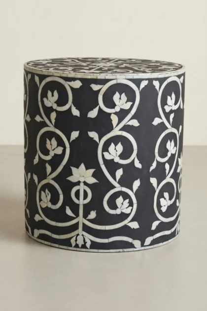 Bel Bone Inlay Stool Black, buy bel bone inlay stool, luxury bel bone inlay stool, handcrafted bel bone inlay stool, handmade bel bone inlay stool, bel bone inlay stool online, bel bone inlay giftbel-bone-inlay-stool-black-accent-stool-black-furniture-bone-inlay-furniture-handmade-bone-inlay-stool-01.webp