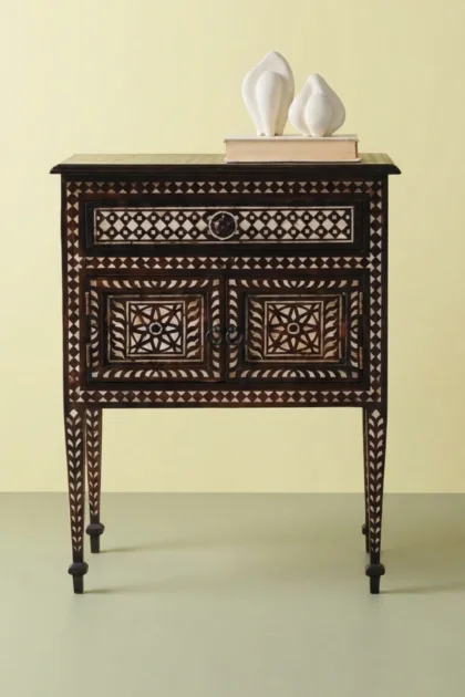 Bhawana Nightstand Mother of Pearl Inlay Walnut Finish, buy bhawana nightstand mother pearl, luxury bhawana nightstand mother pearl, handcrafted bhawana nightstand mother pearl, bhawana nightstandbhawana-nightstand-mother-of-pearl-inlay-walnut-finish-bedside-table-mop-inlay-furniture-mother-of-pearl-inlay-nightstand-01.webp