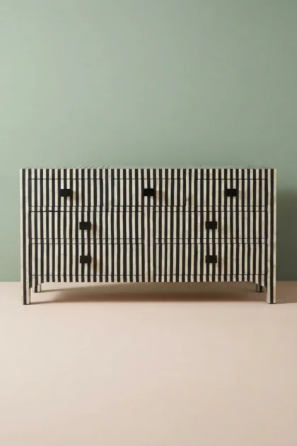 Black Bone Inlay Stripe 7 Drawer Chest, buy black bone inlay stripe, luxury black bone inlay stripe, handcrafted black bone inlay stripe, handmade black bone inlay stripe, black bone inlay gift, blackblack-bone-inlay-stripe-7-drawer-chest-black-furniture-bone-inlay-furniture-chest-of-drawers-drawers-cabinet-handmade-bone-inlay-storage-furniture-striped-design-stripe-pa-01.webp