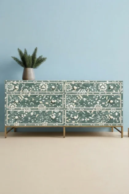 Blooming Flowers Bone Inlay Chest Green Resin, buy blooming flowers bone inlay, luxury blooming flowers bone inlay, handcrafted blooming flowers bone inlay, handmade blooming flowers bone inlay, boneblooming-flowers-bone-inlay-chest-green-resin-bone-inlay-furniture-chest-of-drawers-drawers-cabinet-green-furniture-handmade-bone-inlay-resin-inlay-furniture-storag-01.webp