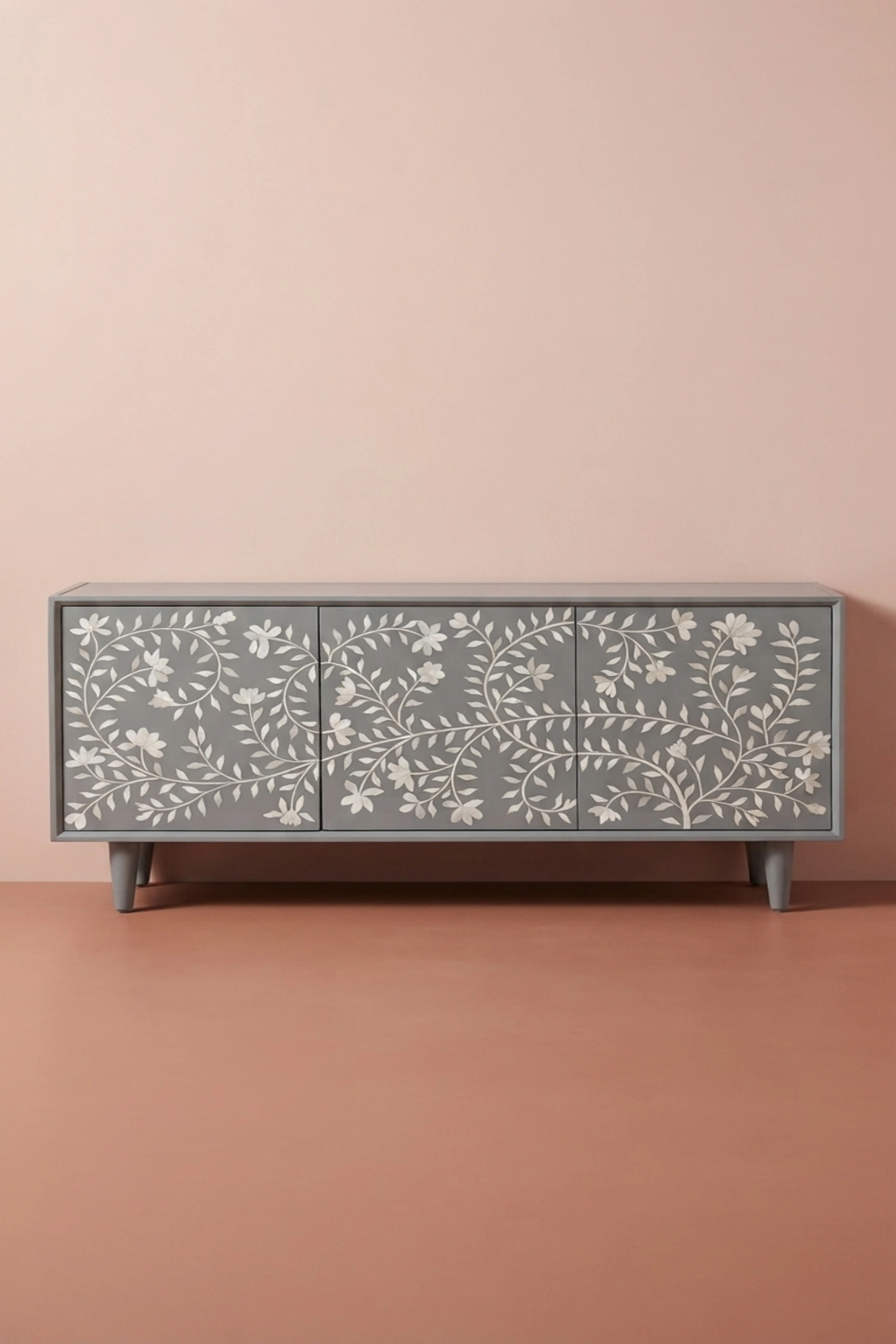 Bone Flower Media Console Grey, buy bone flower media console, luxury bone flower media console, handcrafted bone flower media console, handmade bone flower media console, bone flower media gift, bonebone-flower-media-console-grey-bone-inlay-furniture-botanical-design-console-table-entryway-table-flower-pattern-grey-furniture-handmade-bone-inlay-01.webp