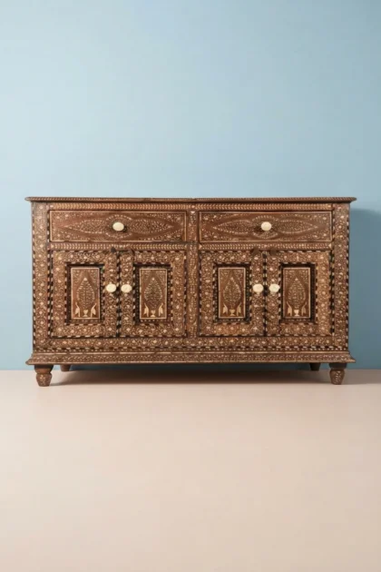 Bone Inlaid Buffet Teakwood, buy bone inlaid buffet teakwood, luxury bone inlaid buffet teakwood, handcrafted bone inlaid buffet teakwood, handmade bone inlaid buffet teakwood, bone inlaid buffet giftbone-inlaid-buffet-teakwood-bone-inlay-furniture-buffet-cabinet-handmade-bone-inlay-sideboard-01.webp