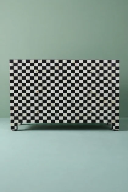 Bone Inlay 4 Drawer Checkerboard Dresser Black Black bone inlay dresser, buy bone inlay drawer checkerboard, luxury bone inlay drawer checkerboard, handcrafted bone inlay drawer checkerboard, bonebone-inlay-4-drawer-checkerboard-dresser-black-black-bone-inlay-dresser-bedroom-storage-black-furniture-bone-inlay-furniture-dresser-handm-01.webp