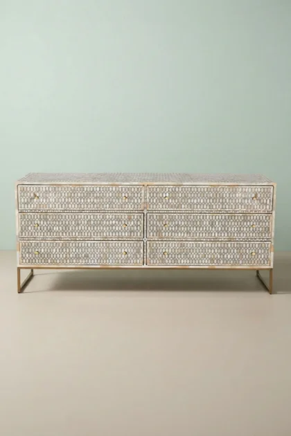 Bone Inlay 6 Drawer Chest Lattice Grey, buy bone inlay drawer chest, luxury bone inlay drawer chest, handcrafted bone inlay drawer chest, handmade bone inlay drawer chest, bone inlay drawer gift, bonebone-inlay-6-drawer-chest-lattice-grey-bone-inlay-furniture-chest-of-drawers-drawers-cabinet-grey-furniture-handmade-bone-inlay-storage-furniture-01.webp