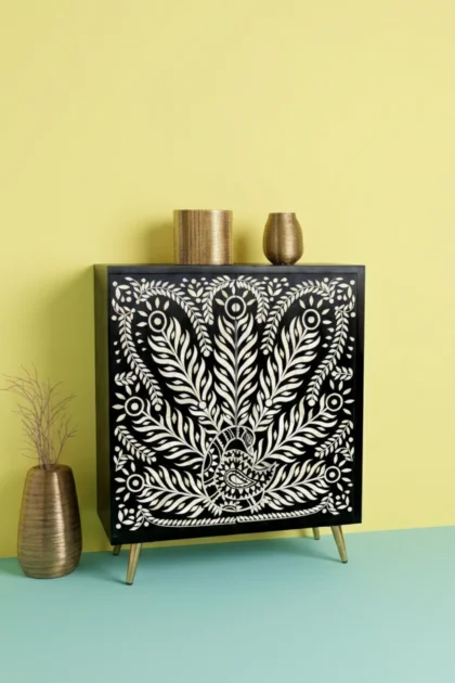 Bone Inlay Cabinet Peacock Black Bone Inlay Dresser, buy bone inlay cabinet peacock, luxury bone inlay cabinet peacock, handcrafted bone inlay cabinet peacock, handmade bone inlay cabinet peacockbone-inlay-cabinet-peacock-black-bone-inlay-dresser-bedroom-storage-black-furniture-bone-inlay-furniture-chest-of-drawers-dresser-handmade-bone-inlay-storage-01.webp