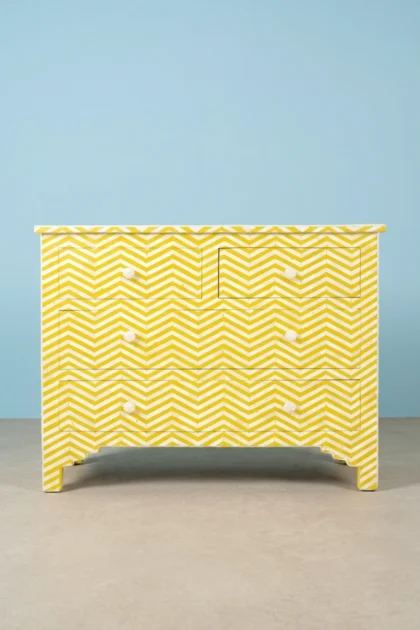 Bone Inlay Chest of Four Drawer Chevron Design Yellow, buy bone inlay chest four, luxury bone inlay chest four, handcrafted bone inlay chest four, handmade bone inlay chest four, bone inlay chest giftbone-inlay-chest-of-four-drawer-chevron-design-yellow-bone-inlay-furniture-chest-of-drawers-chevron-pattern-drawers-cabinet-handmade-bone-inlay-storage-furn-01.webp
