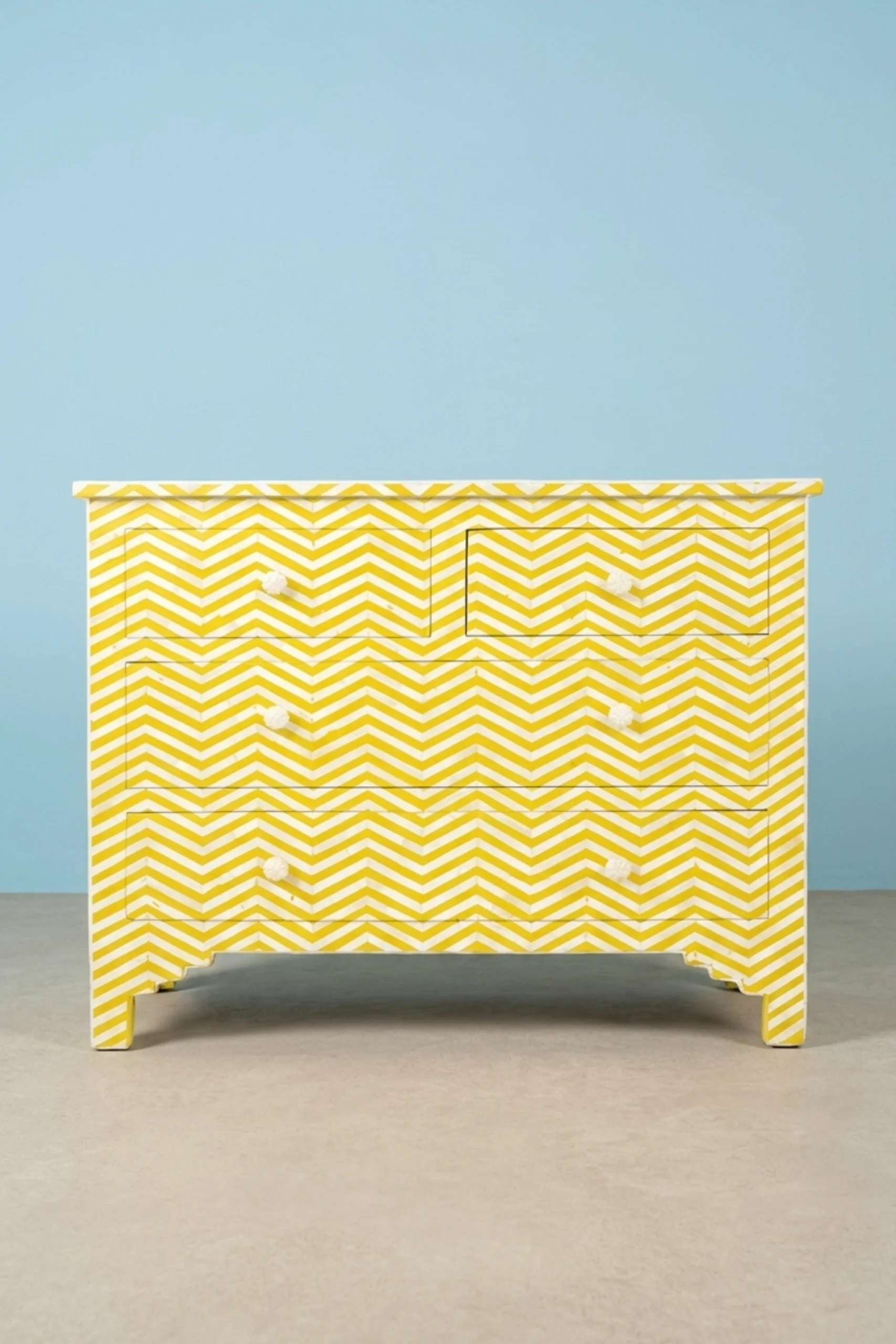 Bone Inlay Chest of Four Drawer Chevron Design Yellow, buy bone inlay chest four, luxury bone inlay chest four, handcrafted bone inlay chest four, handmade bone inlay chest four, bone inlay chest giftbone-inlay-chest-of-four-drawer-chevron-design-yellow-bone-inlay-furniture-chest-of-drawers-chevron-pattern-drawers-cabinet-handmade-bone-inlay-storage-furn-01.webp