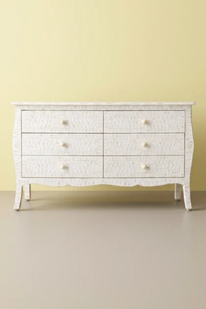 Bone Inlay Curved 6 Drawer Floral Dresser White, buy bone inlay curved drawer, luxury bone inlay curved drawer, handcrafted bone inlay curved drawer, handmade bone inlay curved drawer, bone inlaybone-inlay-curved-6-drawer-floral-dresser-white-bedroom-storage-bone-inlay-furniture-dresser-floral-design-floral-pattern-flower-motif-handmade-bone-inlay-white-f-01.webp