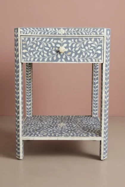 Bone Inlay Edge Floral Bedside Grey, buy bone inlay edge floral, luxury bone inlay edge floral, handcrafted bone inlay edge floral, handmade bone inlay edge floral, bone inlay edge floral online, bonebone-inlay-edge-floral-bedside-grey-bedside-table-bone-inlay-furniture-floral-design-floral-pattern-flower-motif-grey-furniture-handmade-bone-inlay-nightstand-01.webp
