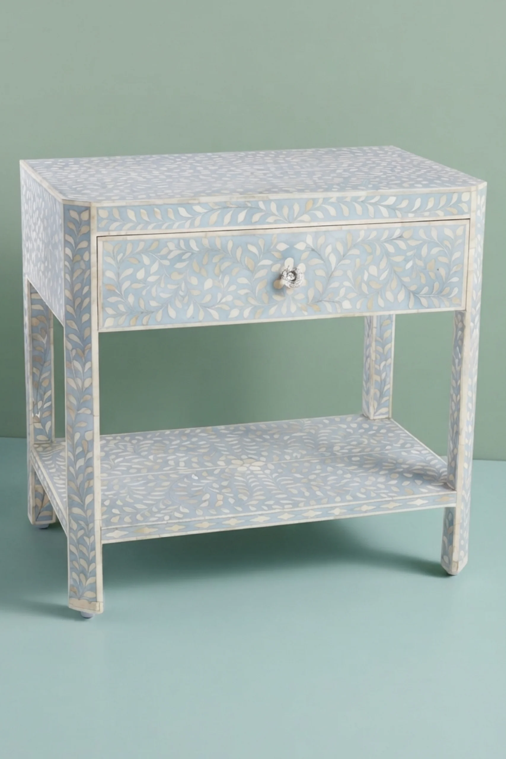 Bone Inlay Edge Floral Bedside Turquoise, buy bone inlay edge floral, luxury bone inlay edge floral, handcrafted bone inlay edge floral, handmade bone inlay edge floral, bone inlay edge floral onlinebone-inlay-edge-floral-bedside-turquoise-bedside-table-bone-inlay-furniture-floral-design-floral-pattern-flower-motif-handmade-bone-inlay-nightstand-01.webp