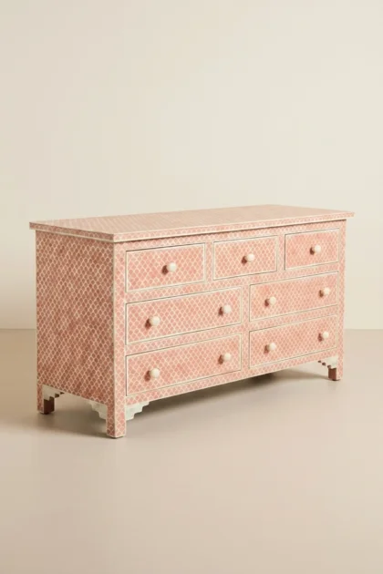 Bone Inlay Fishscale Chest Of 7 Drawers Orange, buy bone inlay fishscale chest, luxury bone inlay fishscale chest, handcrafted bone inlay fishscale chest, handmade bone inlay fishscale chest, bonebone-inlay-fishscale-chest-of-7-drawers-orange-bone-inlay-furniture-chest-of-drawers-drawers-cabinet-handmade-bone-inlay-storage-furniture-01.webp