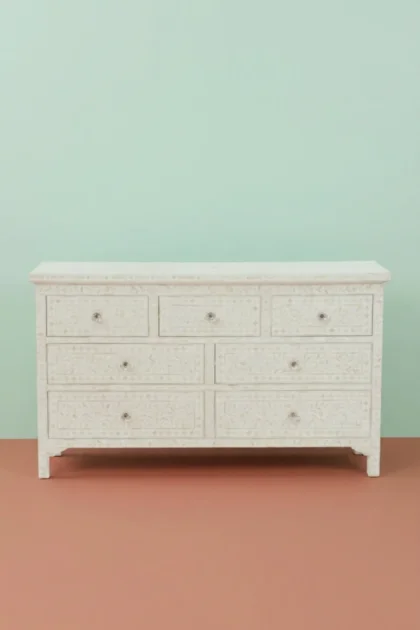 Bone Inlay Floral Chest of 7 Drawers White, buy bone inlay floral chest, luxury bone inlay floral chest, handcrafted bone inlay floral chest, handmade bone inlay floral chest, bone inlay floral giftbone-inlay-floral-chest-of-7-drawers-white-bone-inlay-furniture-chest-of-drawers-drawers-cabinet-floral-design-floral-pattern-flower-motif-handmade-bone-inlay-storage-01.webp