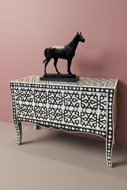 Bone Inlay Geometric Star Chest Black, buy bone inlay geometric star, luxury bone inlay geometric star, handcrafted bone inlay geometric star, handmade bone inlay geometric star, bone inlay, bonebone-inlay-geometric-star-chest-black-black-furniture-bone-inlay-furniture-chest-of-drawers-drawers-cabinet-geometric-design-geometric-pattern-handmade-bone-inlay-star-patt-01.webp