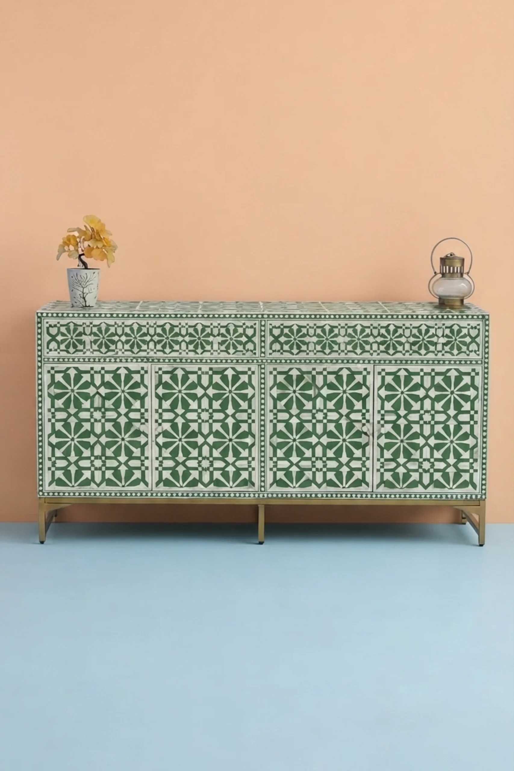 Bone Inlay Moroccan Buffet Green, buy bone inlay moroccan buffet, luxury bone inlay moroccan buffet, handcrafted bone inlay moroccan buffet, handmade bone inlay moroccan buffet, bone inlay, bonebone-inlay-moroccan-buffet-green-bone-inlay-furniture-buffet-cabinet-green-furniture-handmade-bone-inlay-moroccan-design-sideboard-01.webp