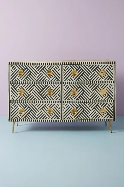 Bone Inlay Optical Chest 6 Drawers Black, buy bone inlay optical chest, luxury bone inlay optical chest, handcrafted bone inlay optical chest, handmade bone inlay optical chest, bone inlay, bonebone-inlay-optical-chest-6-drawers-black-black-furniture-bone-inlay-furniture-chest-of-drawers-drawers-cabinet-handmade-bone-inlay-storage-furniture-01.webp